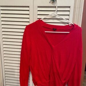 J. Crew Bright Red V-Neck Sweater Top